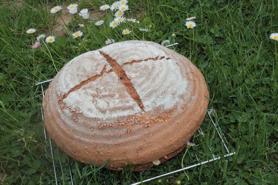 Kamut-Weizen-Dinkel-Vollkornbrot mit Dickmilch