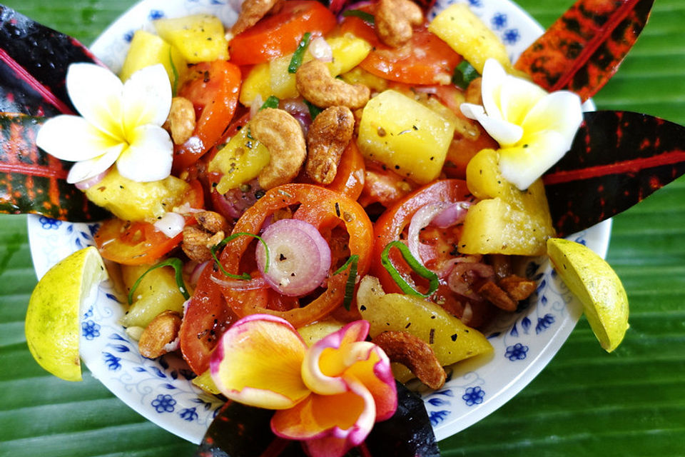 Gemischter Tomaten-Melonensalat à la Hongkong