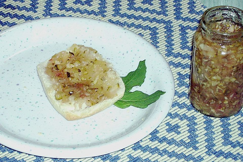 Apfel - Zucchini Konfitüre mit Minze