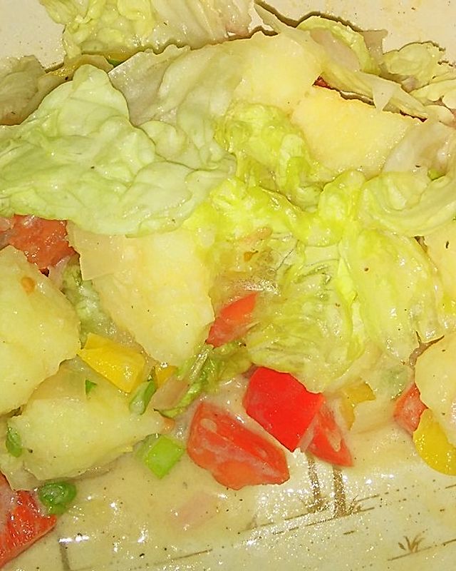 Bunter Salat mit Kartoffelknödeln