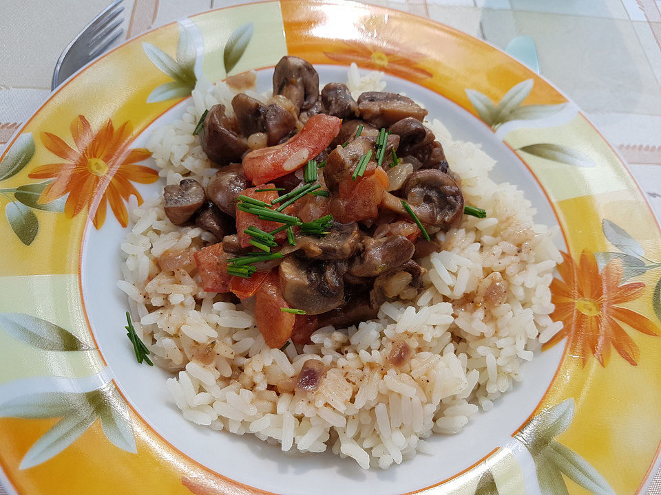 Reis mit Champignons und Tomaten| Chefkoch
