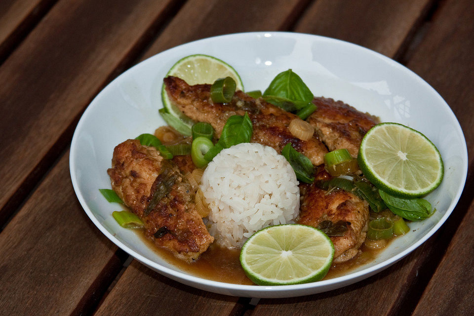 Hühnchen mit Limetten, Knoblauch und Koriander