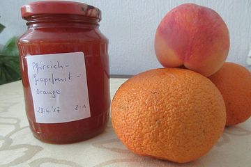 Pfirsich-Zitrusfrucht-Konfitüre