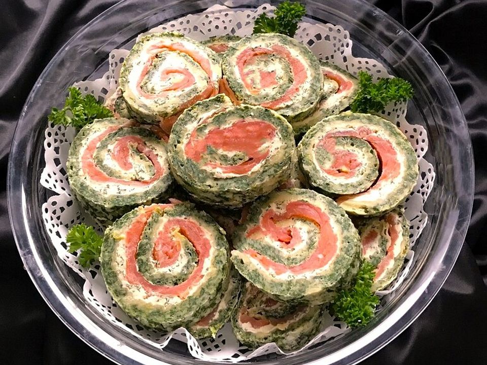 Spinat-Lachs-Rolle mit Frischkäse von stefansterni| Chefkoch