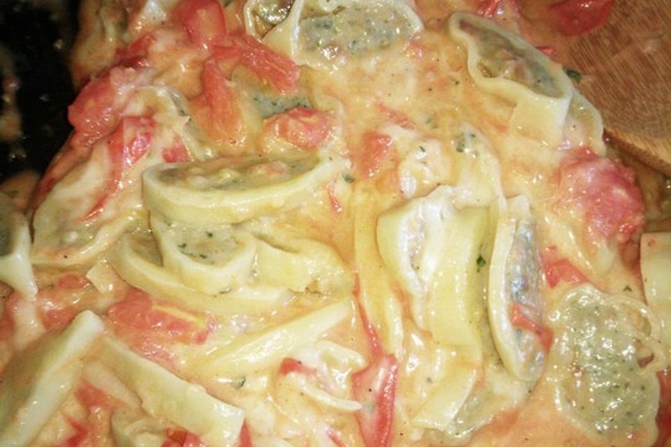 Tomate-Mozzarella-Maultaschen, gebraten