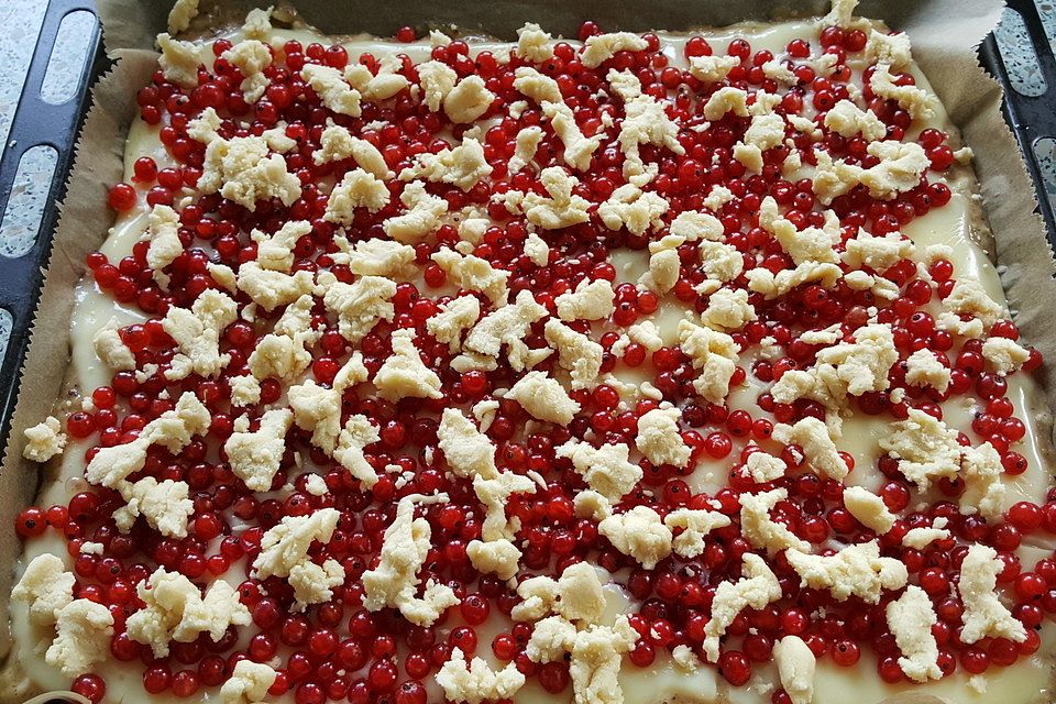 Zucchinikuchen mit Johannisbeeren