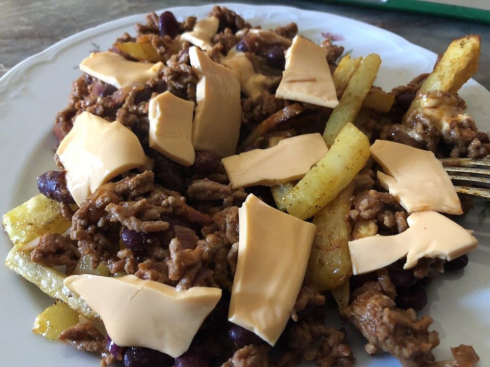 Pommes Mit Hack Chili-Cheese-Pommes mit Hackfleisch von Jennys-Kochwelt | Chefkoch