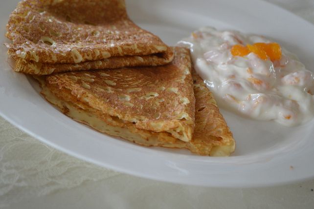 Buttermilchpfannkuchen mit Mandarinenquark von stefansterni| Chefkoch