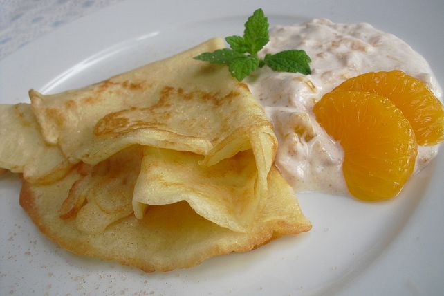 Buttermilchpfannkuchen mit Mandarinenquark von stefansterni| Chefkoch