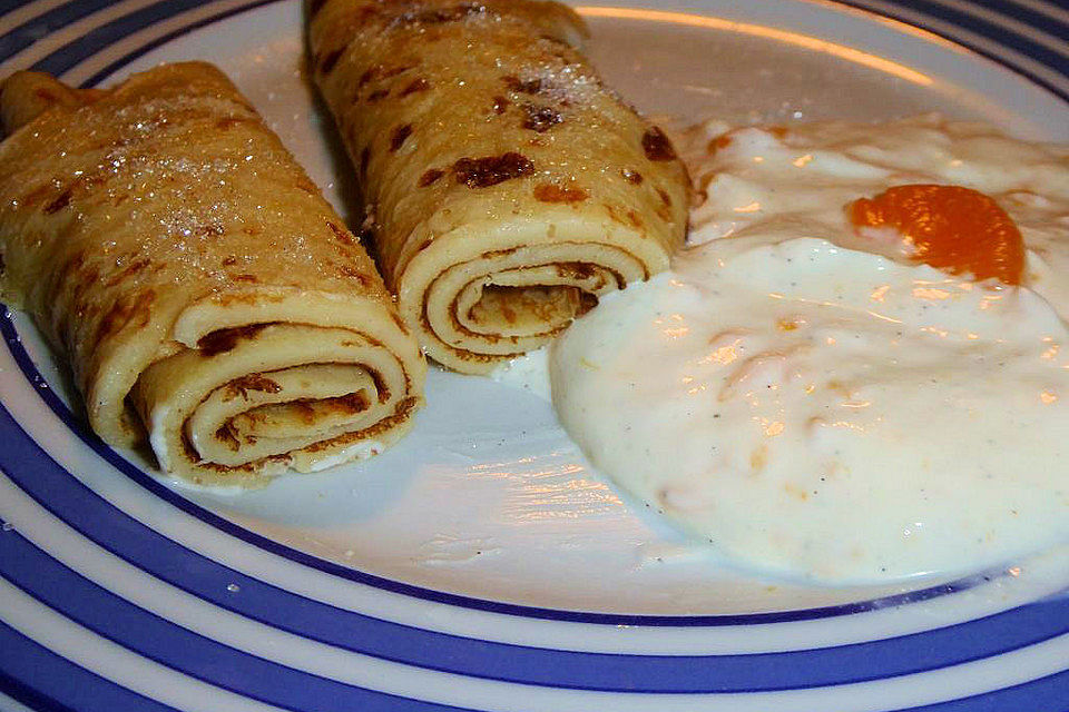 Buttermilchpfannkuchen mit Mandarinenquark