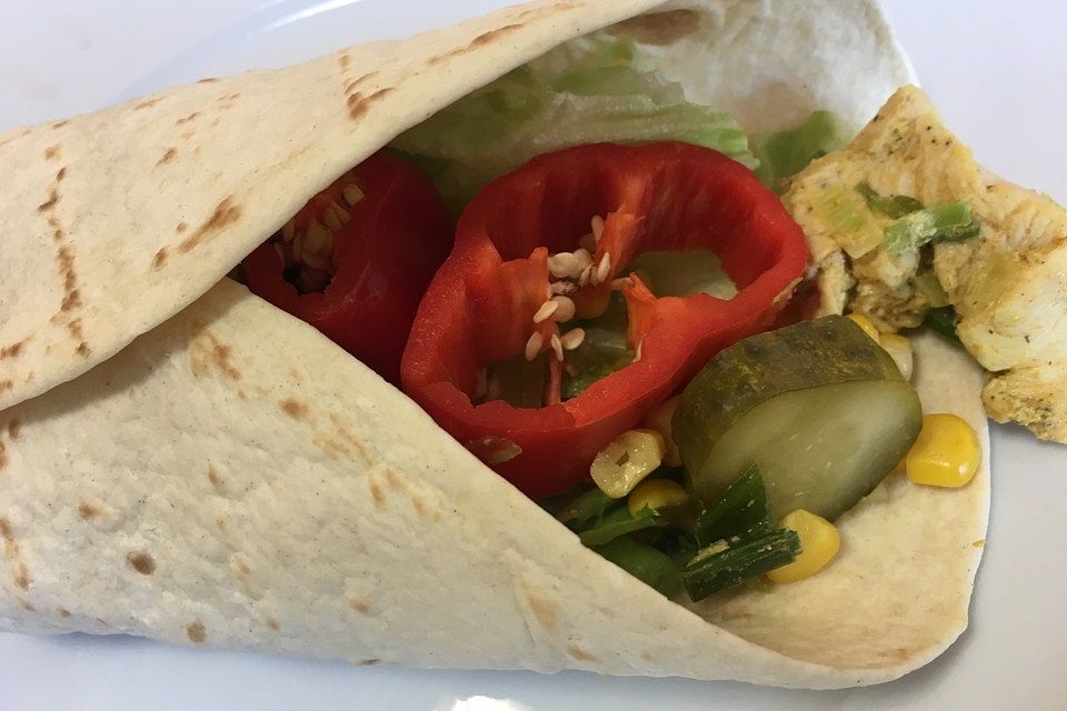 Curry-Hähnchen-Wraps