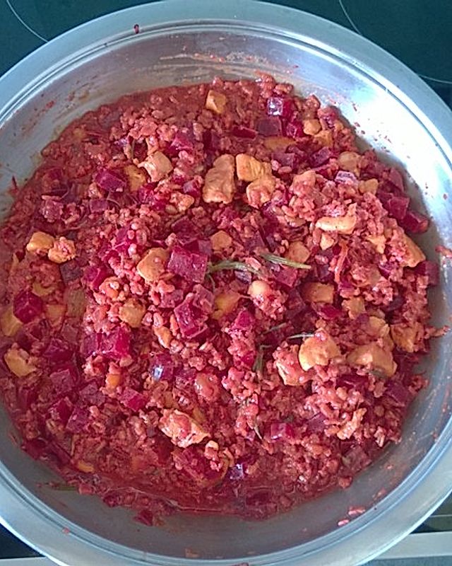 Hähnchenbrust in Rote Bete-Mango-Curry
