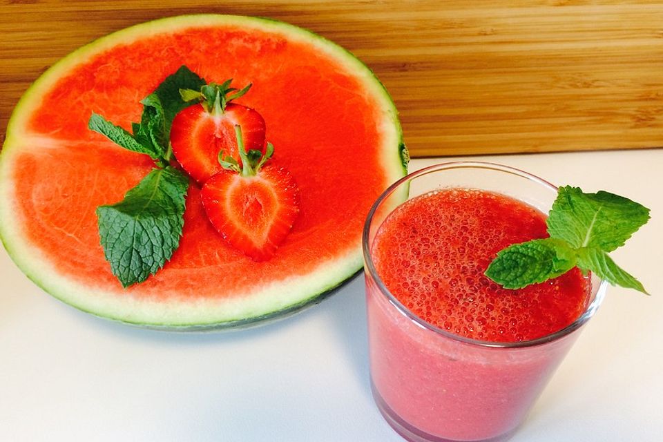 Erdbeer-Wassermelonen-Smoothie