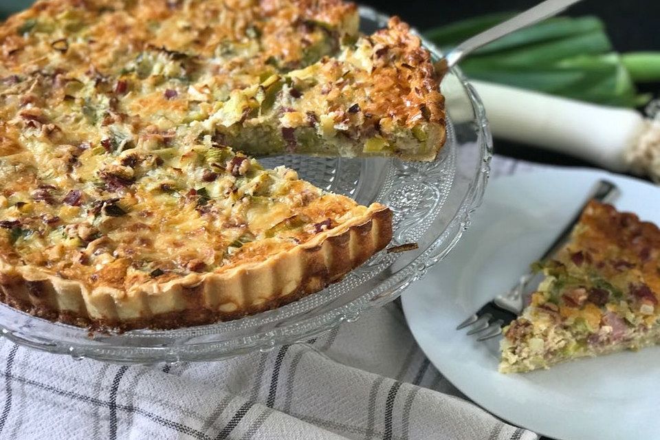 Lauch-Quiche mit Schinken