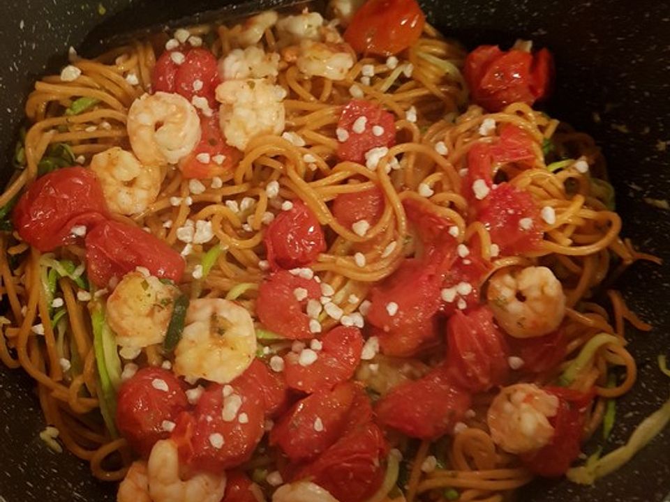 Chili-Knoblauch-Spaghetti mit Garnelen von hexemathilda| Chefkoch