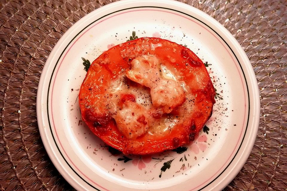 Überbackener Hokkaido mit Garnelen