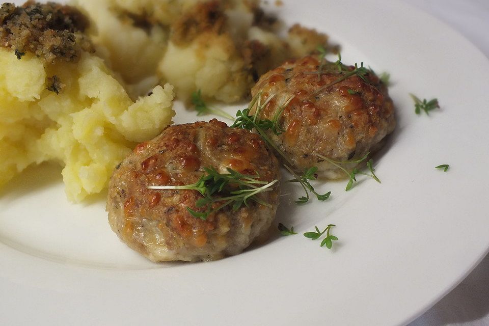 Puten-Käse-Frikadellen aus dem Backofen