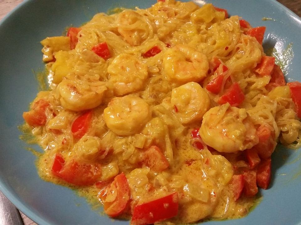 Garnelen-Curry mit Glasnudeln und Mango von Fanelia| Chefkoch