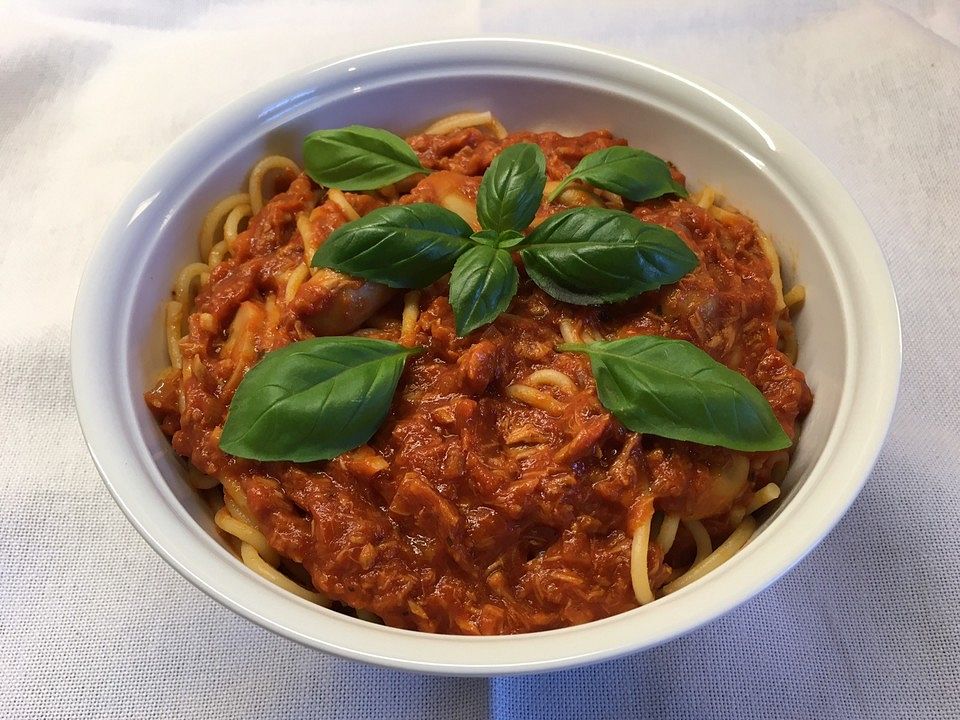 Spaghetti mit Thunfisch und Champignons von Mooreule| Chefkoch