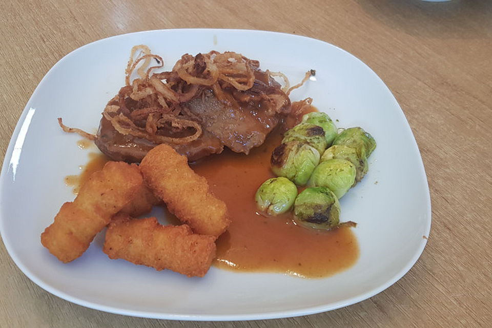 Angis Zwiebelrostbraten in Rotweinsauce