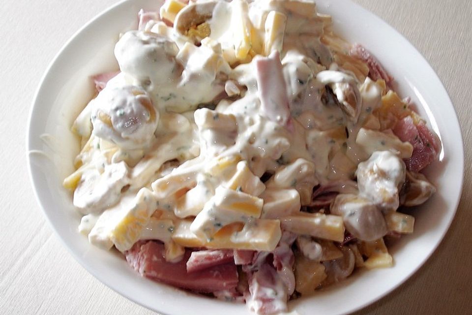 Käse, Champignon und Schinken-Salat à la Didi