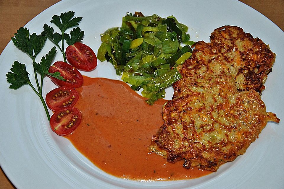 Quark - Gemüseküchlein mit Tomatensauce