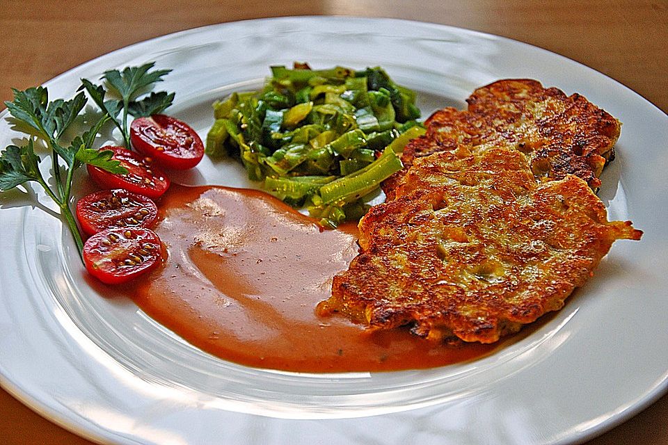 Quark - Gemüseküchlein mit Tomatensauce