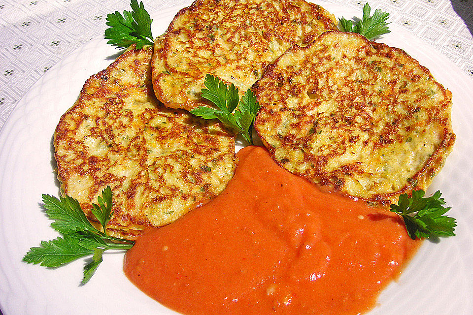 Quark - Gemüseküchlein mit Tomatensauce