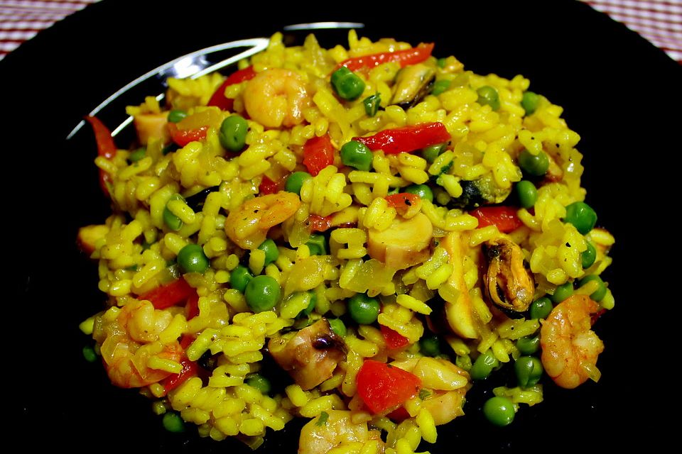 Paella mit Meeresfrüchten