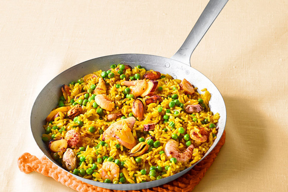 Paella mit Meeresfrüchten