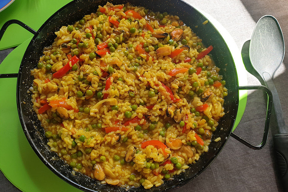 Paella mit Meeresfrüchten