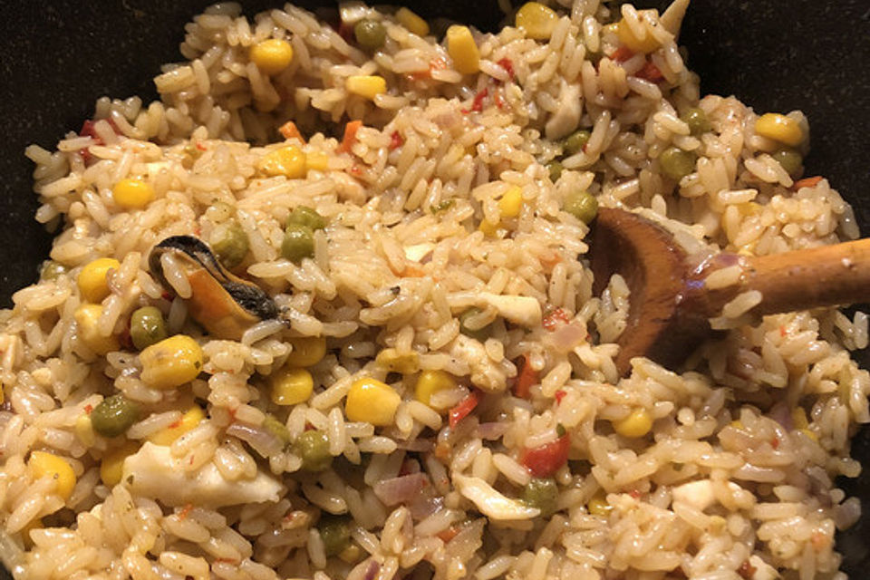 Paella mit Meeresfrüchten