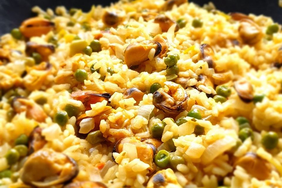 Paella mit Meeresfrüchten