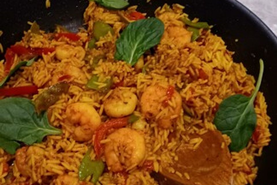 Paella mit Meeresfrüchten