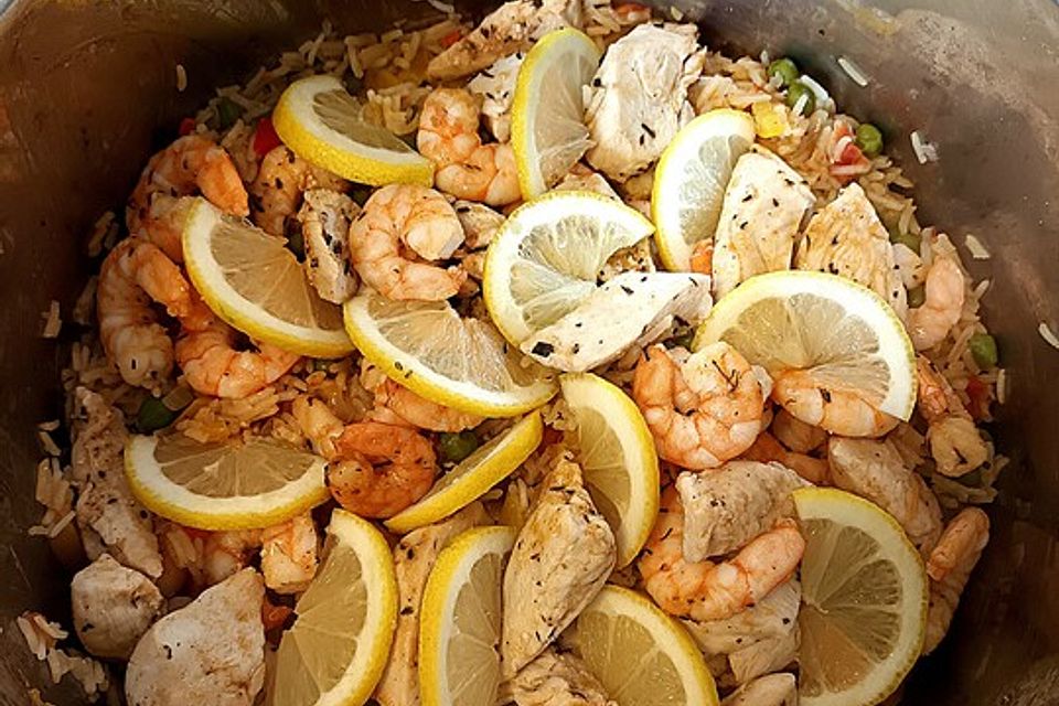 Paella mit Meeresfrüchten