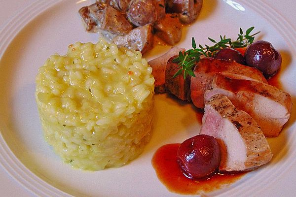 Fasanenbrüstchen auf Kirschsauce