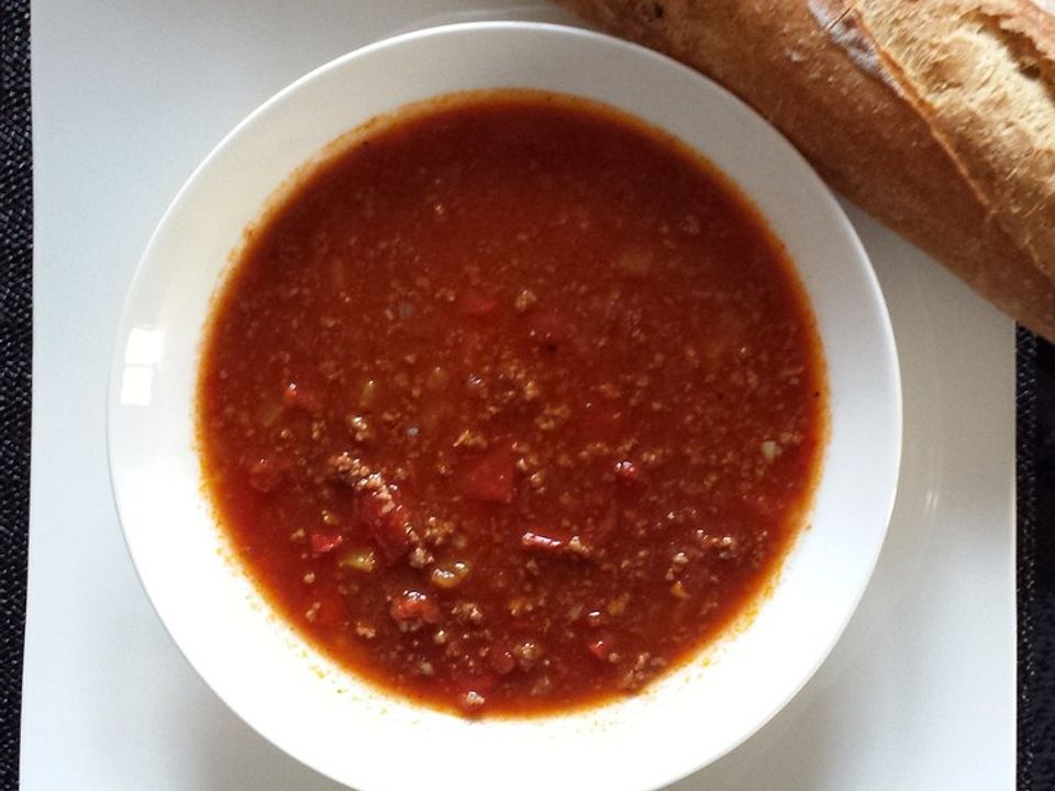 Scharfe Hackfleisch-Chili-Suppe von arizonablau| Chefkoch