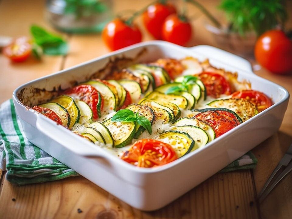 Zucchini-Tomaten-Auflauf - schnell &amp; einfach