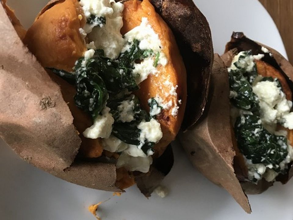 Ofen Susskartoffel Mit Feta Und Spinat Von Fit O Magda Chefkoch