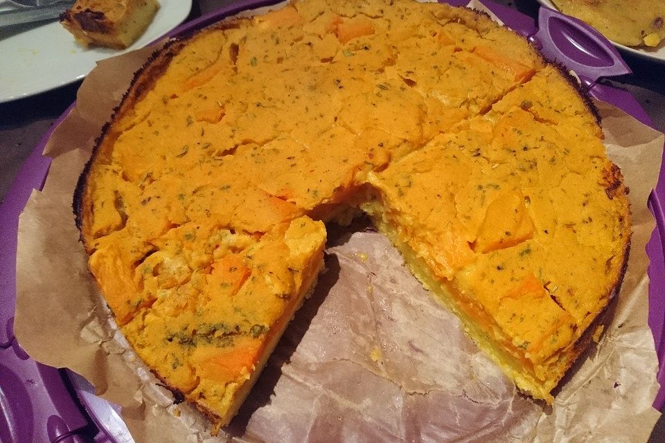 Kürbis-Polenta-Tarte