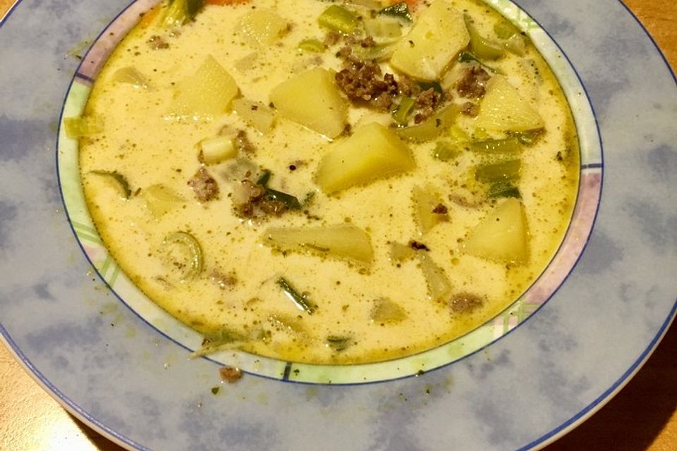 Gemüsesuppe mit Hackfleisch