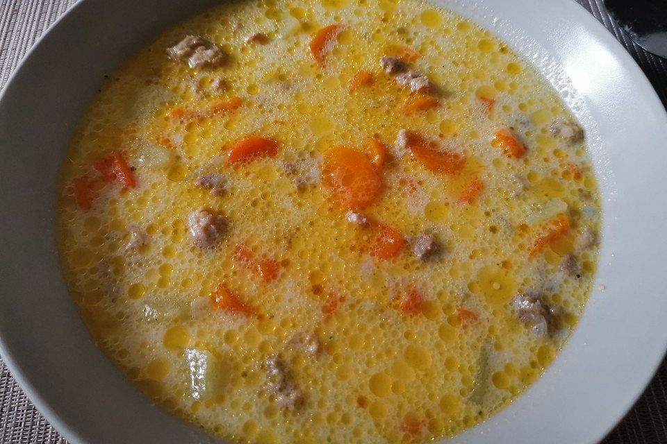 Gemüsesuppe mit Hackfleisch