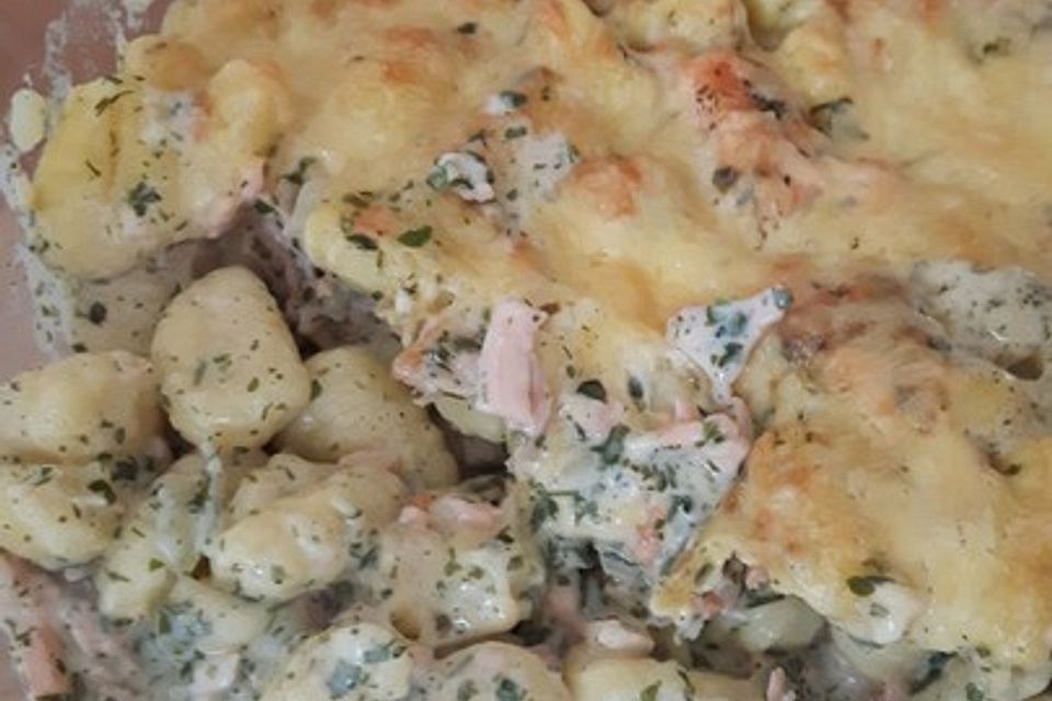 Gnocchi-Lachs-Auflauf