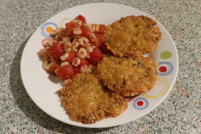 Käsetaler mit Garnelen und Tomaten von SunnyKida| Chefkoch