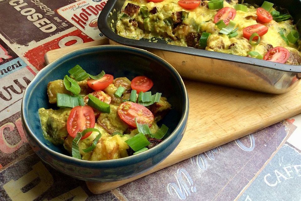 Veganes Bauernfrühstück aus dem Ofen