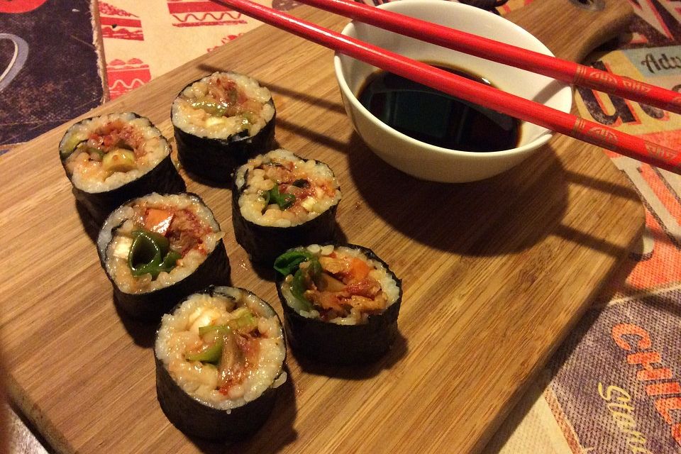 Veganes Kimchi-Sushi