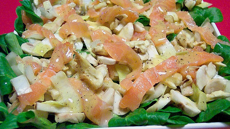 Feldsalat mit Räucherlachs von Fibu68| Chefkoch Feldsalat mit Räucherlachs von Fibu68| Chefkoch