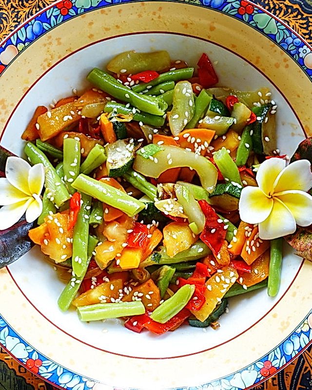 Chinesischer Regenbogen-Salat, kantonesische Art