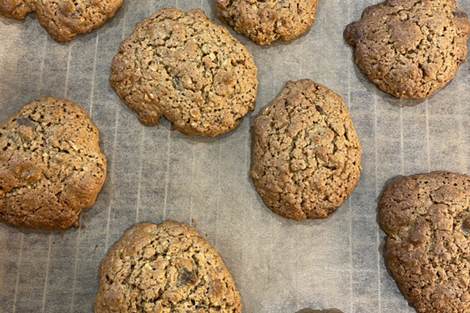 Glutenfreie Haferkekse mit Schokostückchen