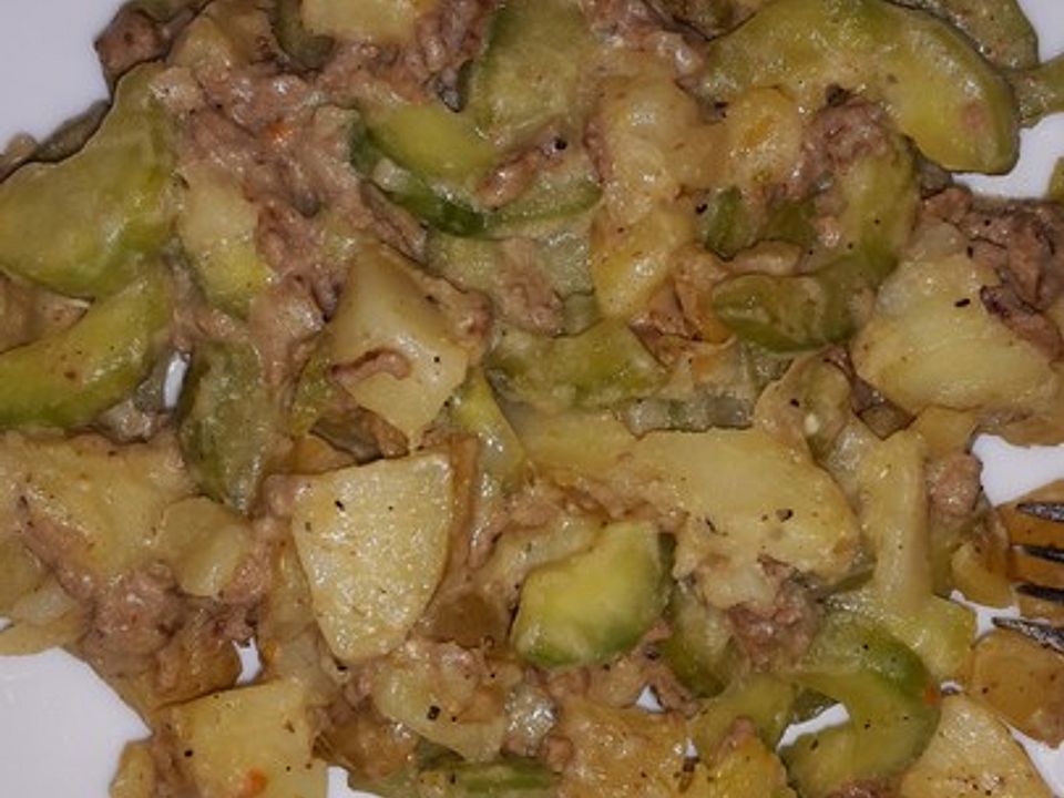 Gurke-Kartoffel-Hackfleisch-Pfanne von Sommerklara | Chefkoch